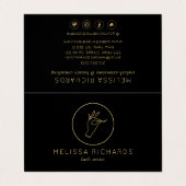 Minimalistische handbediende en zwarte Logo Visitekaartje (Buitenkant ongevouwen)