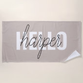 Minimalistische handdoek met aangepaste naam | Hal (Voorkant)