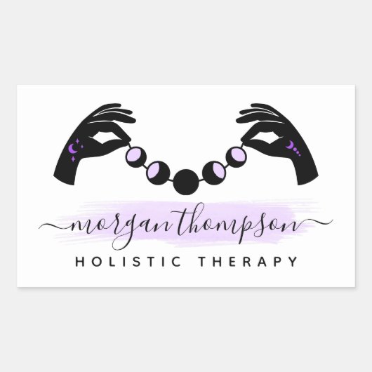 Minimalistische handen en bewegingsfase massage Re Rechthoekige Sticker (Voorkant)