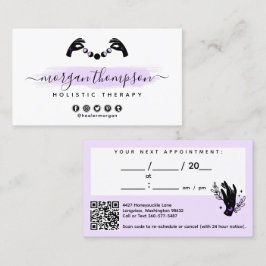 Minimalistische Handen & Maan Fases Reiki Afspraak Visitekaartje