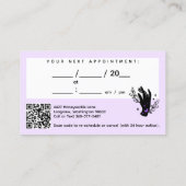 Minimalistische Handen & Maan Fases Reiki Afspraak Visitekaartje (Achterkant)