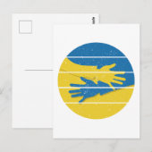 Minimalistische handen ondersteunen Oekraïne, spar Briefkaart (Voorkant / Achterkant)
