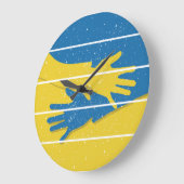 Minimalistische handen ondersteunen Oekraïne, spar Grote Klok (Hoek)