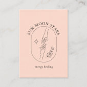 Minimalistische handen, ster, blad, lijnkunst, per visitekaartje (Voorkant)