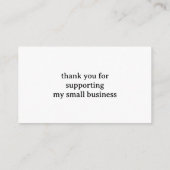 Minimalistische handgemaakt met liefde dank u informatiekaartje (Achterkant)