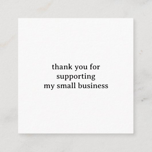 Minimalistische handgemaakt met liefde dank u informatiekaartje (Achterkant)