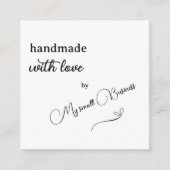 Minimalistische handgemaakt met liefde dank u informatiekaartje (Voorkant)