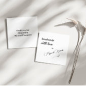 Minimalistische handgemaakt met liefde dank u informatiekaartje