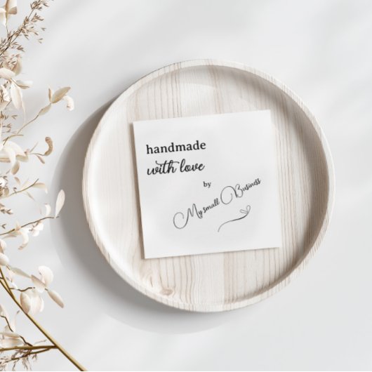 Minimalistische handgemaakt met liefde dank u informatiekaartje