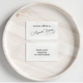 Minimalistische handgemaakt met liefde dank u informatiekaartje