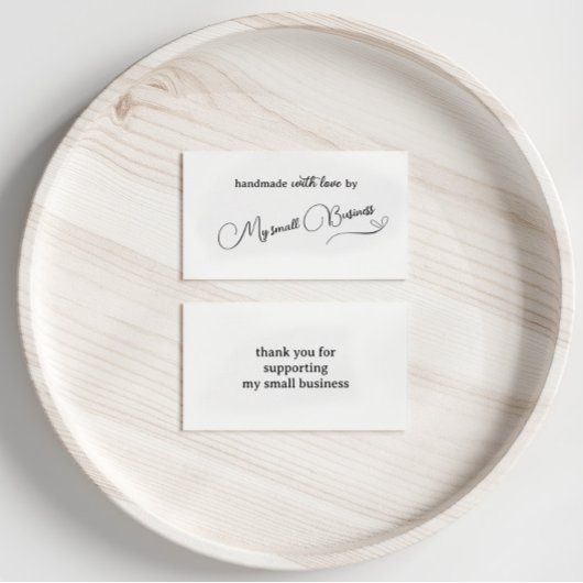 Minimalistische handgemaakt met liefde dank u informatiekaartje