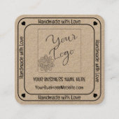 Minimalistische handgemaakt met Love Business QR C Vierkante Visitekaartje (Voorkant)