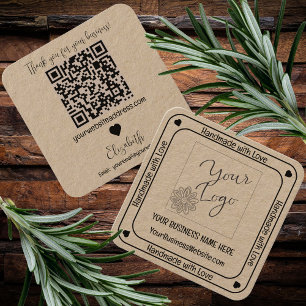 Minimalistische handgemaakt met Love Business QR C Vierkante Visitekaartje