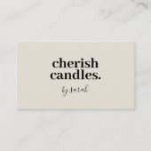 Minimalistische handgemaakte kaars visitekaartje (Voorkant)