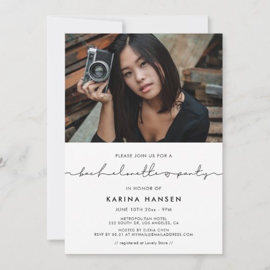 Minimalistische handgeschreven Bachelorette Party  Kaart (Voorkant)