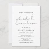 Minimalistische handgeschreven bruids lunch kaart (Voorkant)