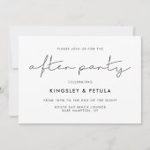 Minimalistische handgeschreven bruiloft na feest kaart (Voorkant)