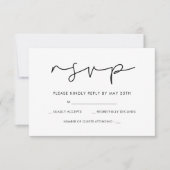 Minimalistische handgeschreven bruiloft RSVP-kaart RSVP Kaartje (Voorkant)