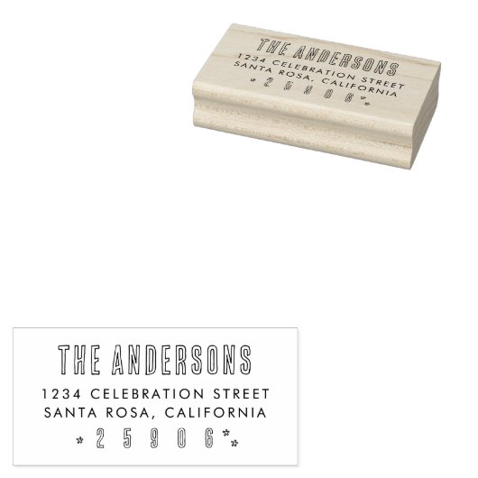 Minimalistische Handgeschreven Familienaam Retoura Rubberstempel (Gestempeld)