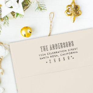 Minimalistische Handgeschreven Familienaam Retoura Rubberstempel