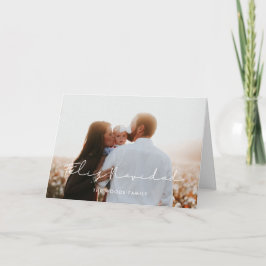 Minimalistische handgeschreven foto Feliz Navidad Feestdagen Kaart