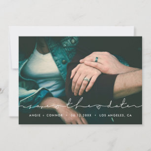 Minimalistische handgeschreven foto save the date