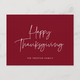 Minimalistische handgeschreven Happy Thanksgiving Briefkaart