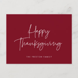 Minimalistische handgeschreven Happy Thanksgiving Briefkaart