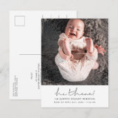 Minimalistische handgeschreven Hi drie nieuwe baby Briefkaart (Voorkant / Achterkant)