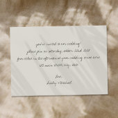 Minimalistische handgeschreven huwelijksbrief kaart