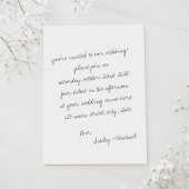 Minimalistische handgeschreven huwelijksbrief kaart