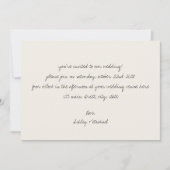 Minimalistische handgeschreven huwelijksbrief kaart (Voorkant)