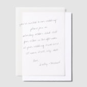 Minimalistische handgeschreven huwelijksbrief vellum uitnodigingen (Offset)