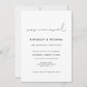 Minimalistische handgeschreven huwelijksgelofte ve kaart (Voorkant)