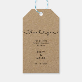 Minimalistische handgeschreven huwelijksgeschenk l cadeaulabel