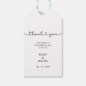 Minimalistische handgeschreven huwelijksgeschenk l cadeaulabel (Voorkant)