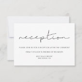 Minimalistische handgeschreven huwelijksontvangstk kaart (Voorkant)