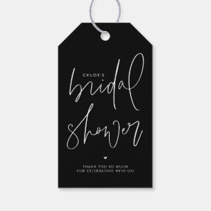Minimalistische Handgeschreven Lettertype Zwarte B Cadeaulabel