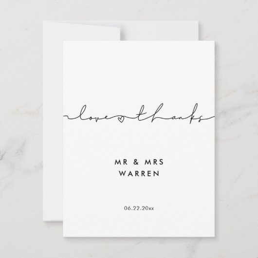 Minimalistische handgeschreven liefde & bedankt ka (Voorkant)