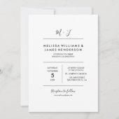 Minimalistische handgeschreven monogram bruiloft f kaart (Voorkant)