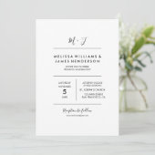 Minimalistische handgeschreven monogram bruiloft f kaart (Staand voorkant)