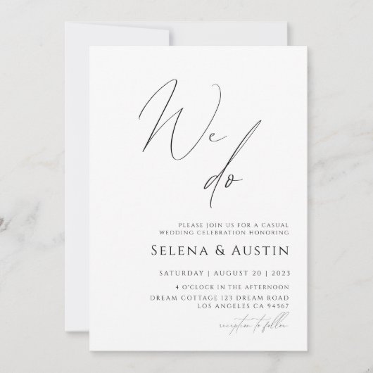 Minimalistische handgeschreven niets bijzonders ge kaart (Voorkant)