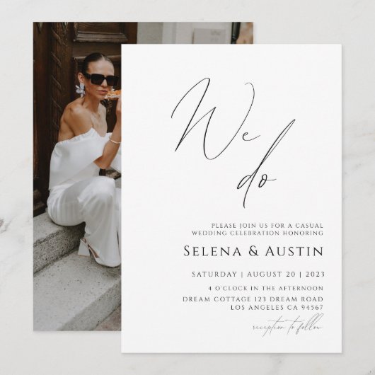 Minimalistische handgeschreven niets bijzonders ge kaart (Voorkant / Achterkant)