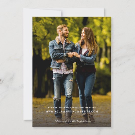 Minimalistische handgeschreven save the date (Achterkant)