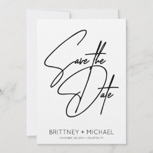 Minimalistische handgeschreven save the date