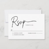 Minimalistische Handgeschreven script bruiloft RSV RSVP Kaartje (Voorkant)