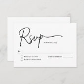 Minimalistische Handgeschreven script bruiloft RSV RSVP Kaartje (Voorkant / Achterkant)