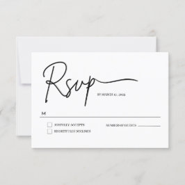 Minimalistische Handgeschreven script bruiloft RSV RSVP Kaartje