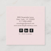 Minimalistische Handgeschreven Script Handtekening Vierkante Visitekaartje (Achterkant)