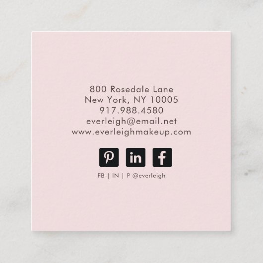 Minimalistische Handgeschreven Script Handtekening Vierkante Visitekaartje (Achterkant)